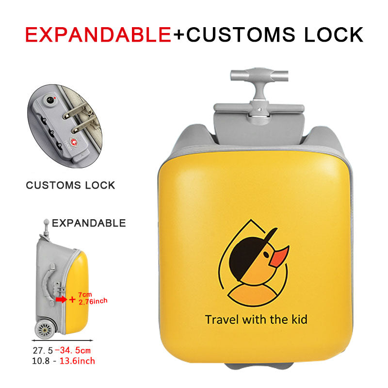 Children's luggage can board can ride boys and girls walking baby magic baby trolley suitcase 20 inches can be expanded(customs lock+expandable)