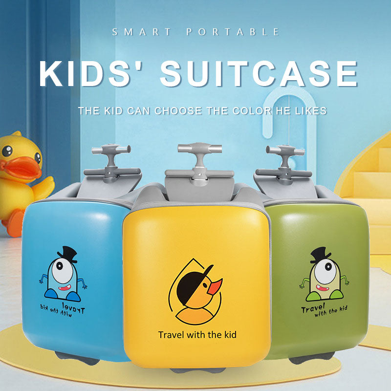 Children's luggage (green) can board can ride boys and girls walking baby magic baby trolley suitcase 20 inches can be expanded(customs lock+expandable++guardrail)