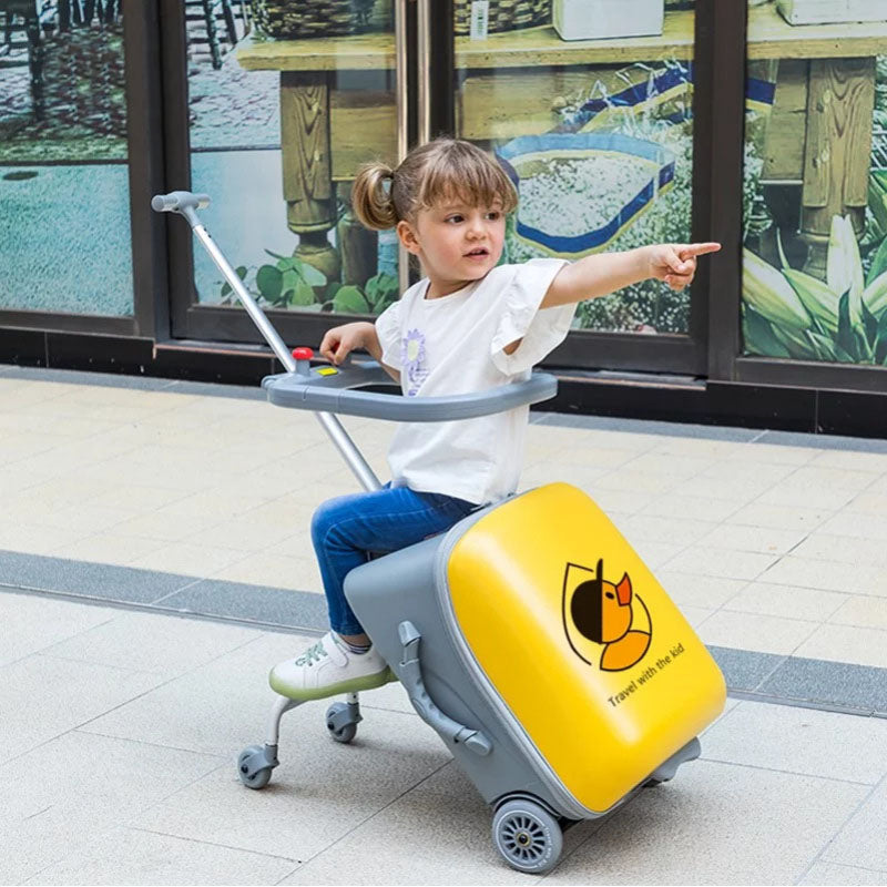 Children's luggage (green) can board can ride boys and girls walking baby magic baby trolley suitcase 20 inches can be expanded(customs lock+expandable+guardrail)