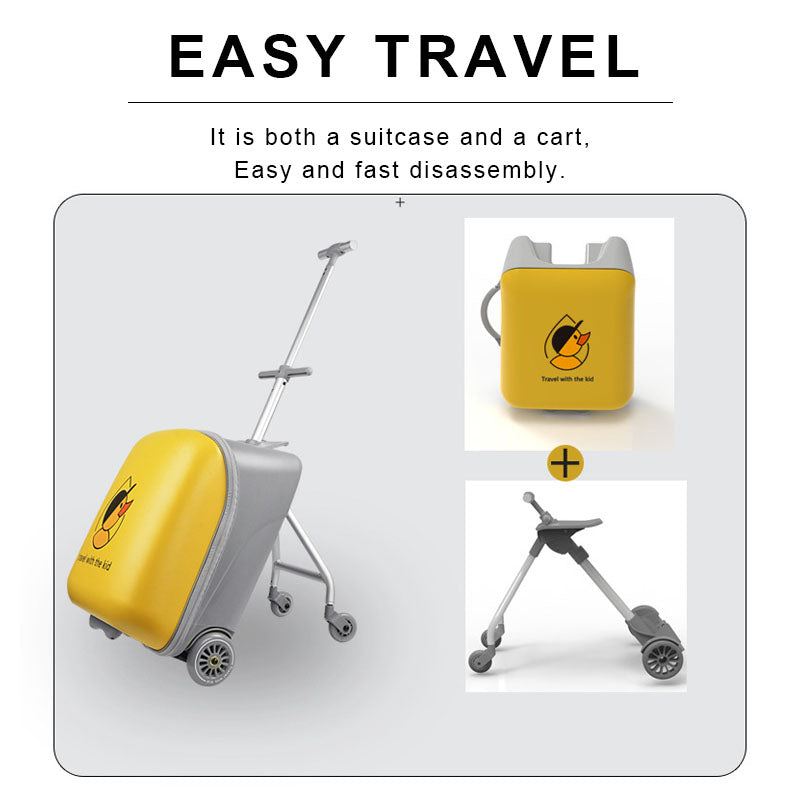 Children's luggage can board can ride boys and girls walking baby magic baby trolley suitcase 20 inches can be expanded(customs lock+expandable+guardrail)