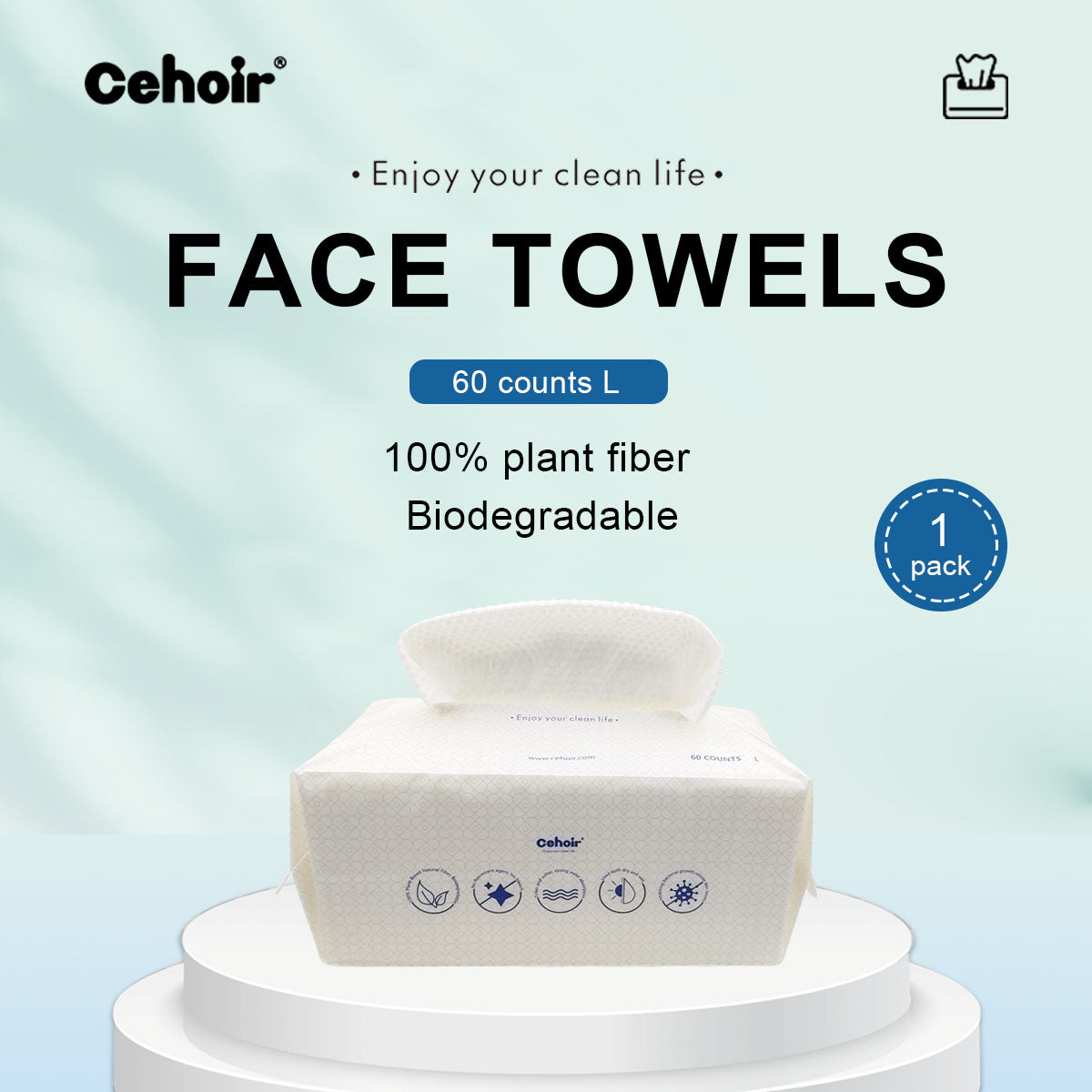 Face Towels 100%Plant fibre (pack)