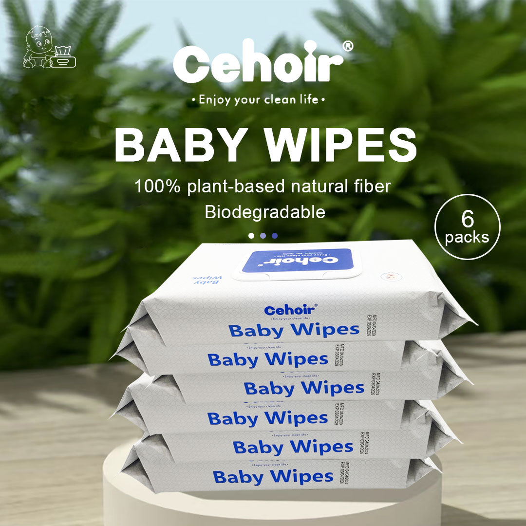 Baby Wipes 100% plant-based natural fiber(6 packs)