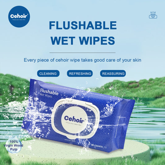 Flushable Wet Wipes 100%Virgin Wood Pulp