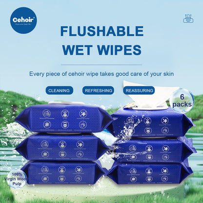 Flushable Wet Wipes 100%Virgin Wood Pulp