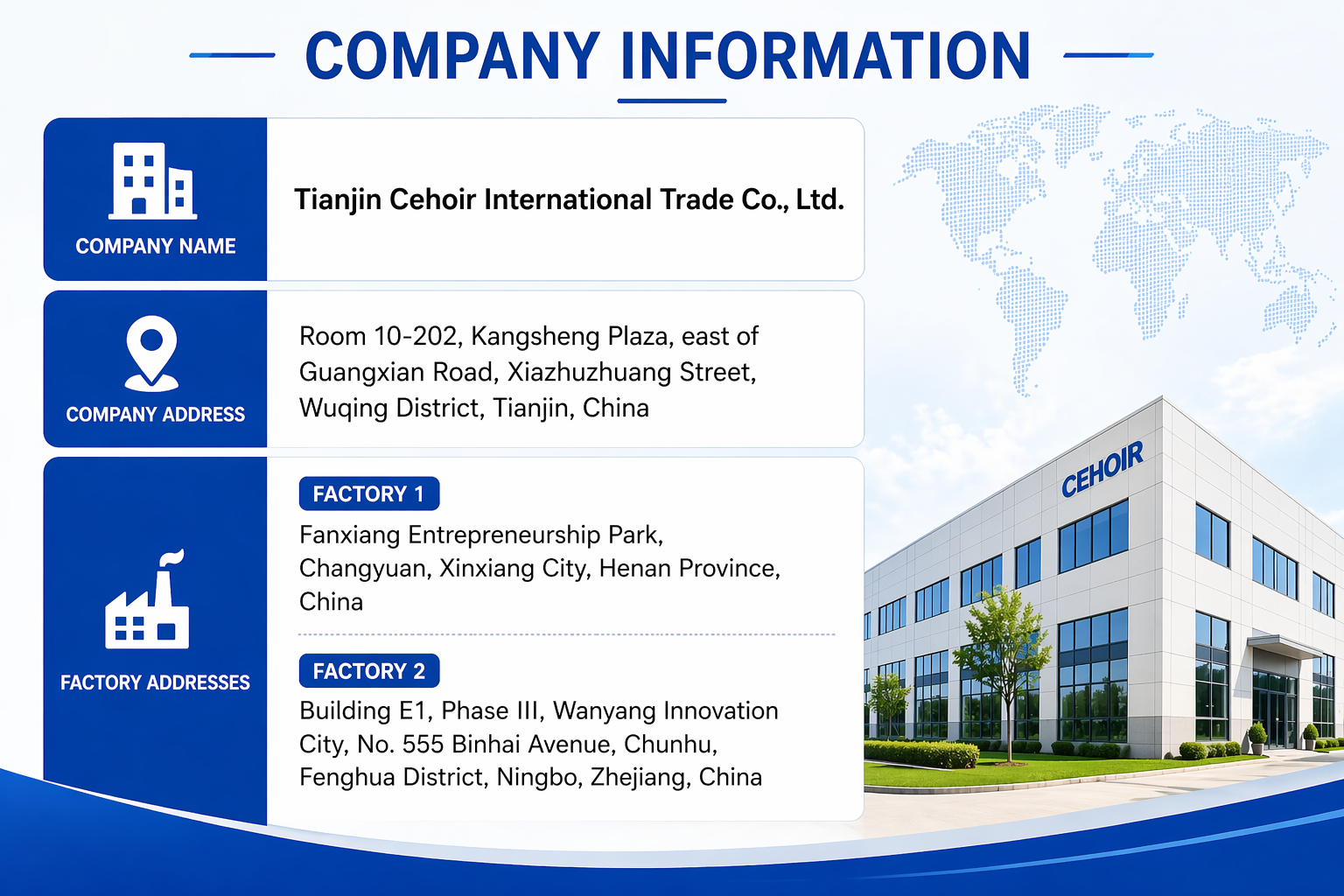 Tianjin Cehoir International Trade Co., Ltd. Info